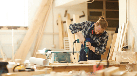 Carpenter working in joinery
