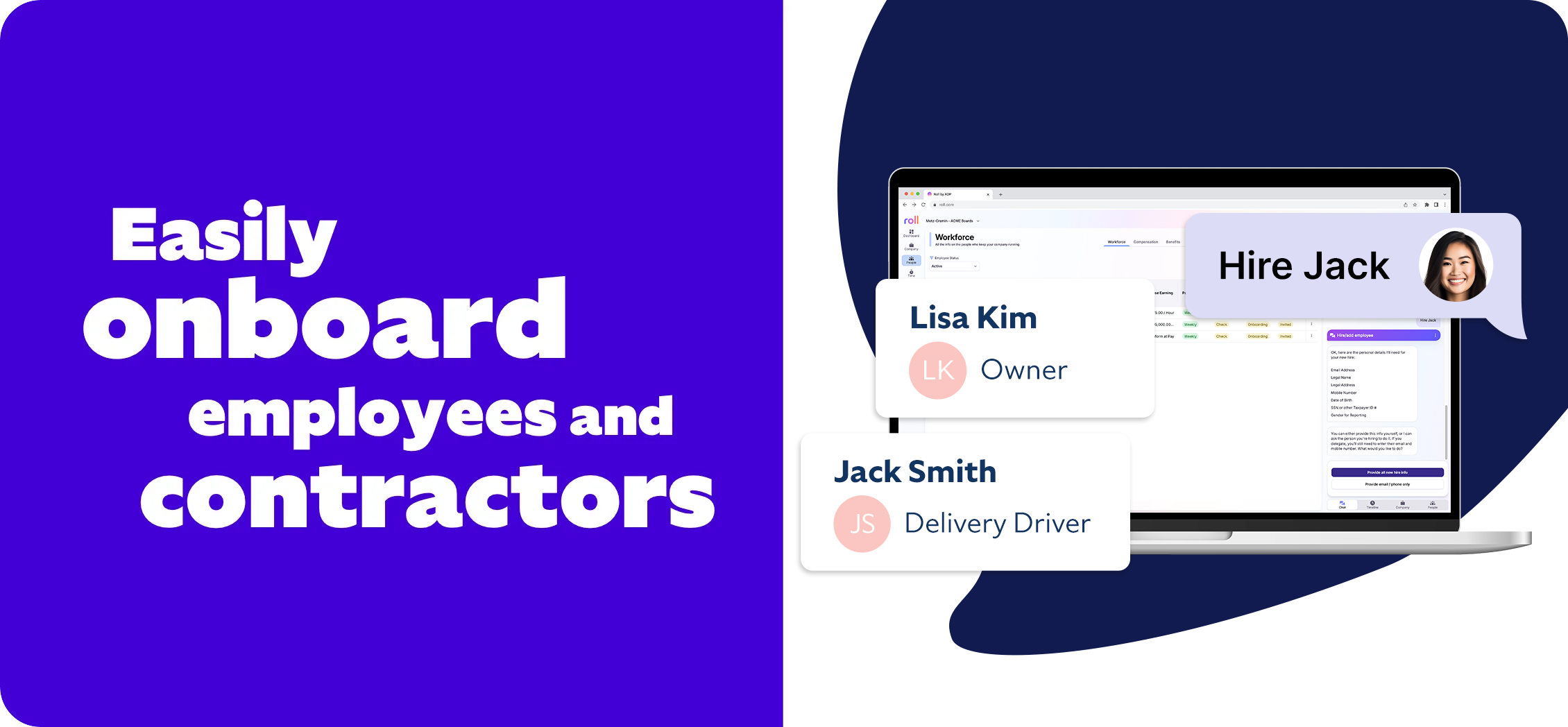 Easily onboard employees and contractors