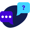 question and answer chat bubbles