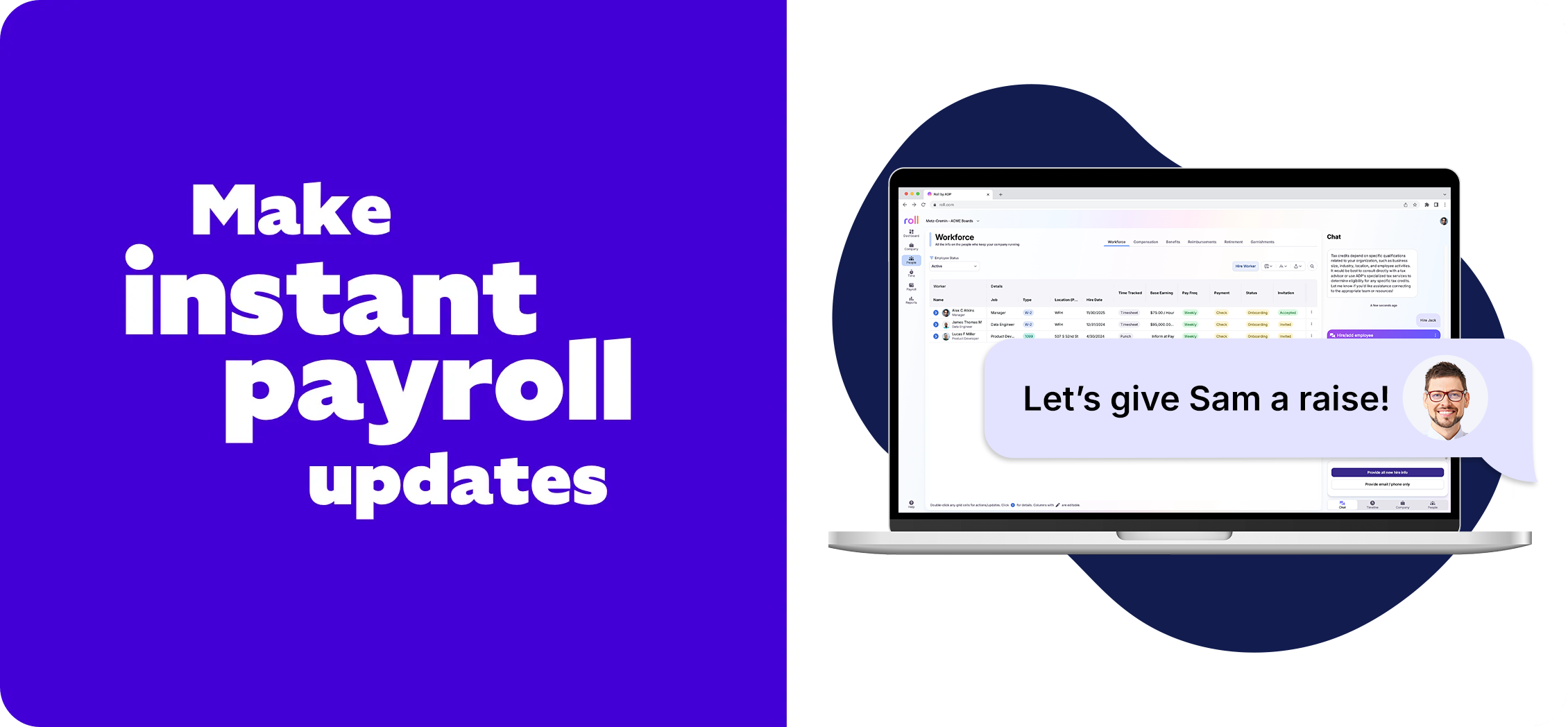 Make instant payroll updates