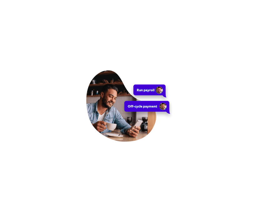 Man smiling looking at phone