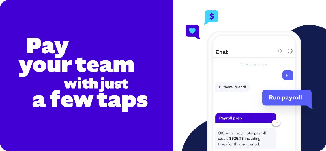 Pay your team with just a few taps